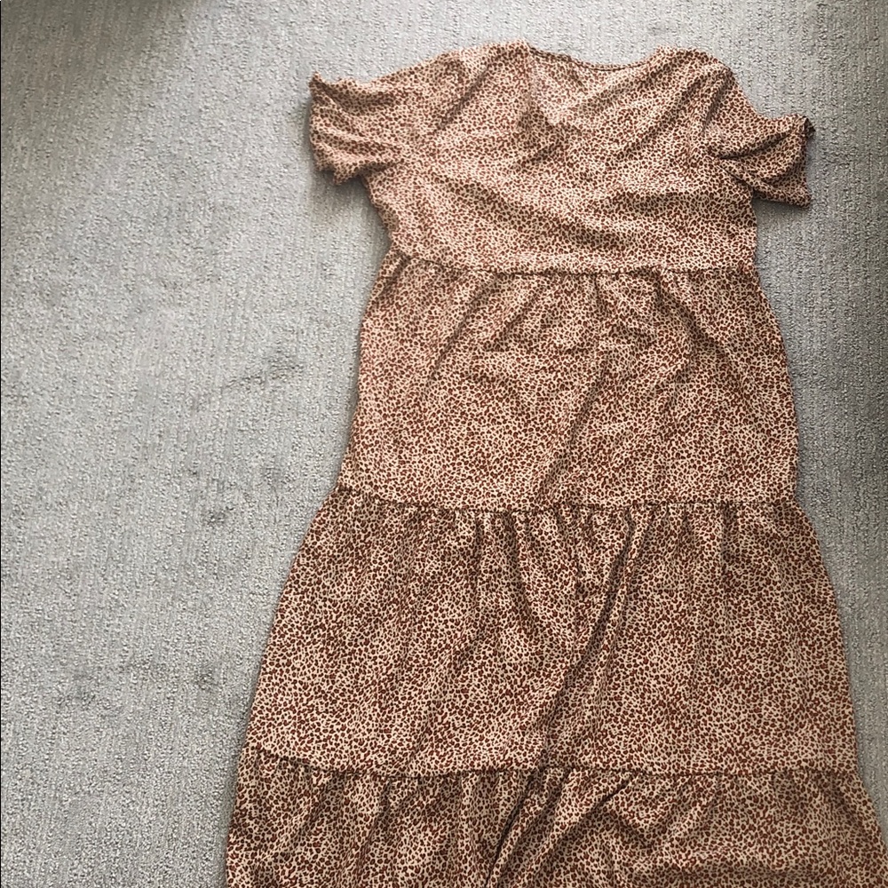SHEIN Brown Leopard Print Maxi Dress